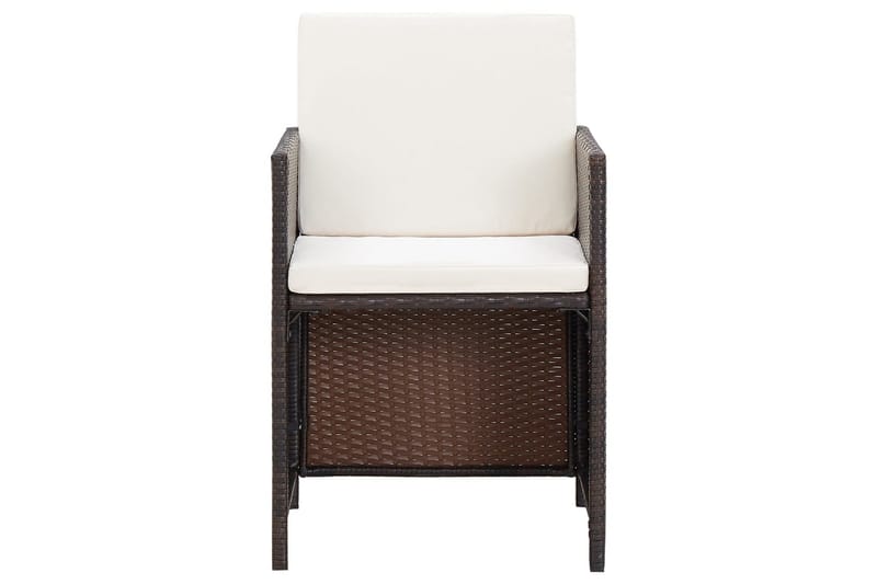 havestole med skamler 4 dele polyrattan brun - Brun - Havemøbler - Loungemøbler - Loungestol udendørs
