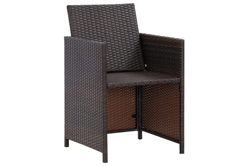 havestole med skamler 4 dele polyrattan brun - Brun - Loungestol udendørs - Udendørs lænestol
