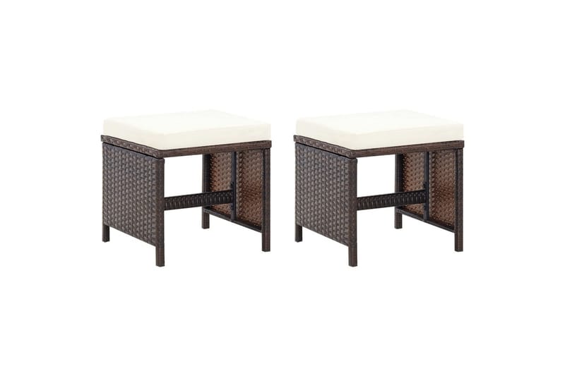 havestole med skamler 4 dele polyrattan brun - Brun - Havemøbler - Loungemøbler - Loungestol udendørs