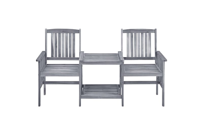 havestole med tebord 159x61x92 cm massivt akacietræ - Brun - Havemøbler - Loungemøbler - Loungestol udendørs