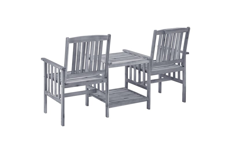 havestole med tebord 159x61x92 cm massivt akacietræ - Brun - Havemøbler - Loungemøbler - Loungestol udendørs
