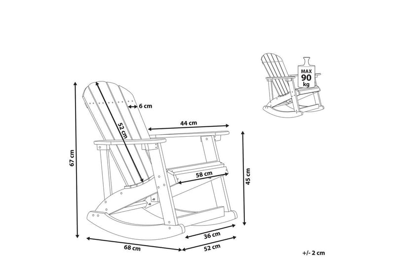Havgyngestol Adirondack - Rosa - Havemøbler - Havestole - Havegyngestol