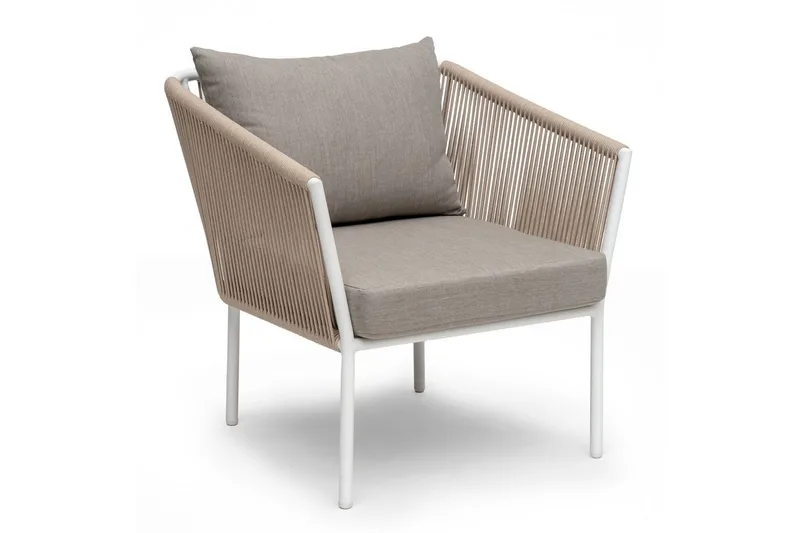 Hillerstorp Lersund udendørs lænestol hvid/beige, Hvid/Beige