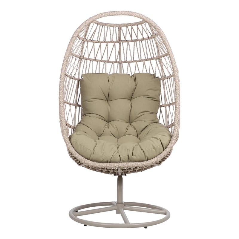 Hvilestol HOME4YOU Cassia Swivel 85x85x151 cm Beige - beige - Havemøbler - Havestole - Udendørs lænestol