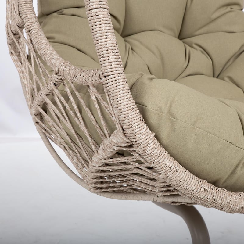 Hvilestol HOME4YOU Cassia Swivel 85x85x151 cm Beige - beige - Havemøbler - Havestole - Udendørs lænestol