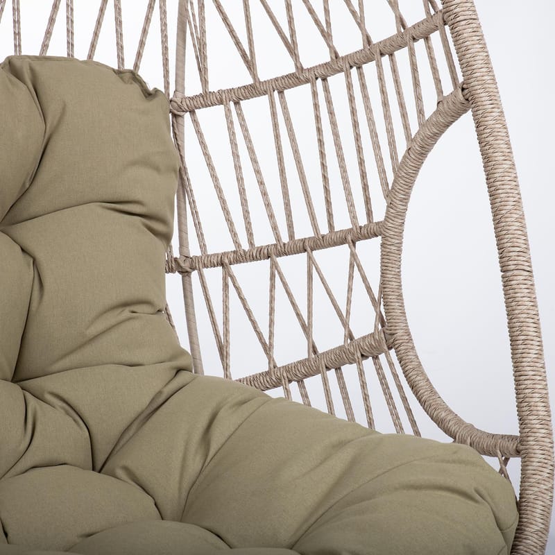 Hvilestol HOME4YOU Cassia Swivel 85x85x151 cm Beige - beige - Havemøbler - Havestole - Udendørs lænestol