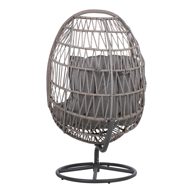 Hvilestol HOME4YOU Cassia Swivel 85x85x151 cm Grå - grå - Havemøbler - Havestole - Udendørs lænestol