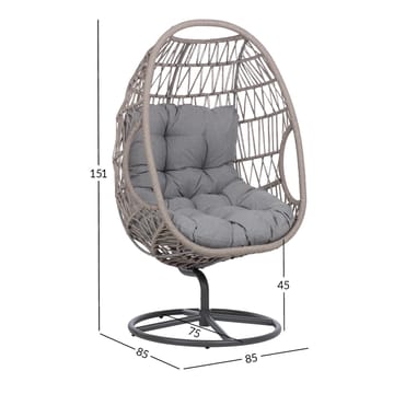 Hvilestol HOME4YOU Cassia Swivel 85x85x151 cm Grå - grå - Havemøbler - Havestole - Udendørs lænestol