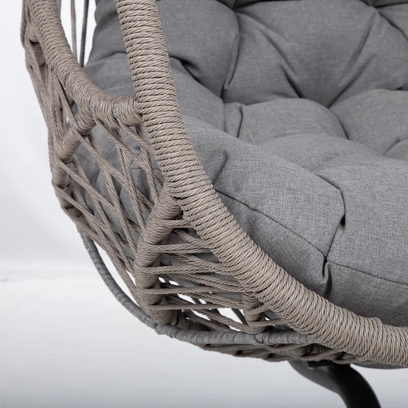 Hvilestol HOME4YOU Cassia Swivel 85x85x151 cm Grå - grå - Havemøbler - Havestole - Udendørs lænestol