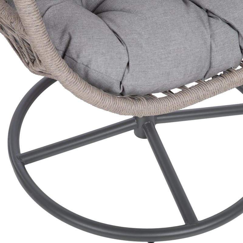 Hvilestol HOME4YOU Cassia Swivel 85x85x151 cm Grå - grå - Havemøbler - Havestole - Udendørs lænestol