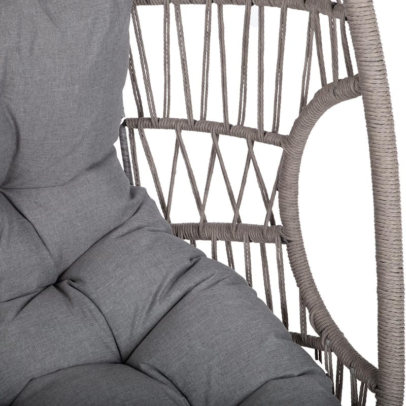 Hvilestol HOME4YOU Cassia Swivel 85x85x151 cm Grå - grå - Havemøbler - Havestole - Udendørs lænestol