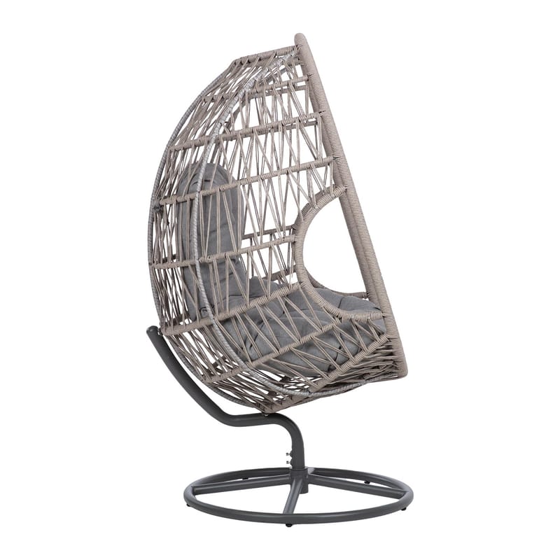 Hvilestol HOME4YOU Cassia Swivel 85x85x151 cm Grå - grå - Havemøbler - Havestole - Udendørs lænestol