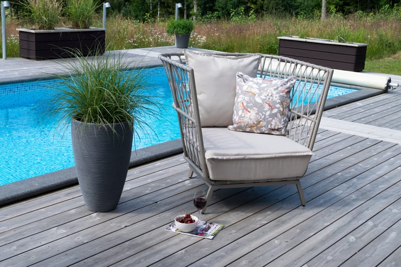 Lænestol Hillerstorp Jet Set Lounge - Beige - Havemøbler - Havestole - Udendørs lænestol