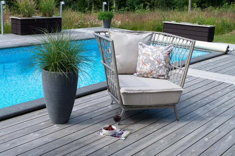 Lænestol Hillerstorp Jet Set Lounge - Beige - Havemøbler - Havestole - Udendørs lænestol