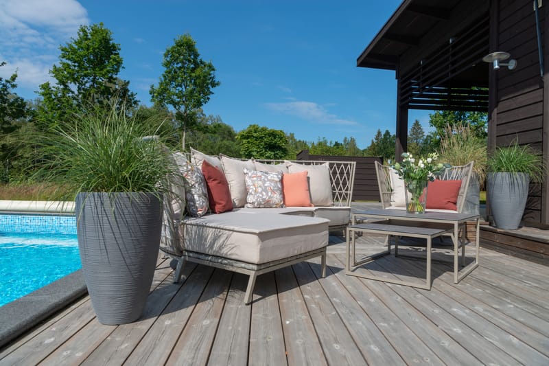 Lænestol Hillerstorp Jet Set Lounge - Beige - Havemøbler - Havestole - Udendørs lænestol