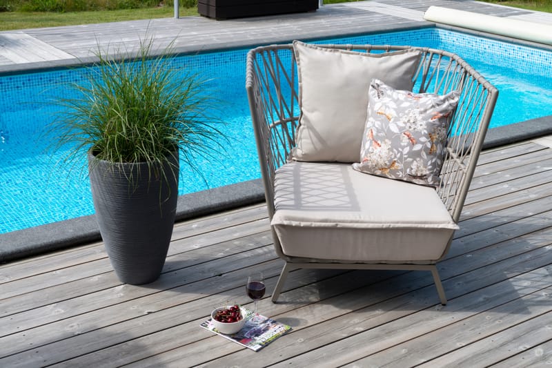 Lænestol Hillerstorp Jet Set Lounge - Beige - Havemøbler - Havestole - Udendørs lænestol