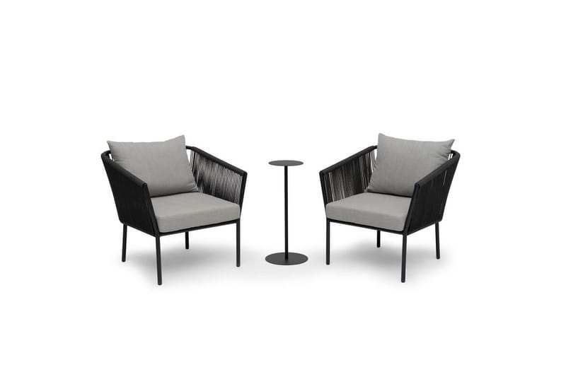 Lænestol Hillerstorp Lersund Sort/Grå - Sort/Grå - Havemøbler - Havestole - Udendørs lænestol