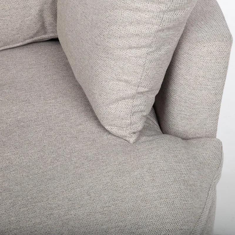 Lænestol HOME4YOU Fluffy drejestol 110x105x65/86 cm lysegrå - Lysegrå - Havemøbler - Havestole - Udendørs lænestol