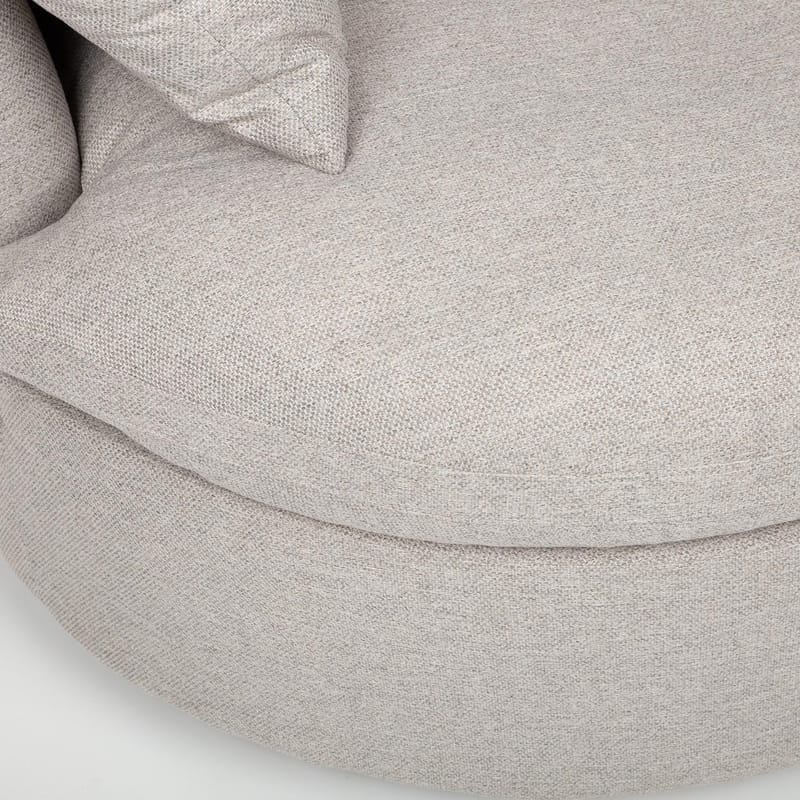 Lænestol HOME4YOU Fluffy drejestol 110x105x65/86 cm lysegrå - Lysegrå - Havemøbler - Havestole - Udendørs lænestol