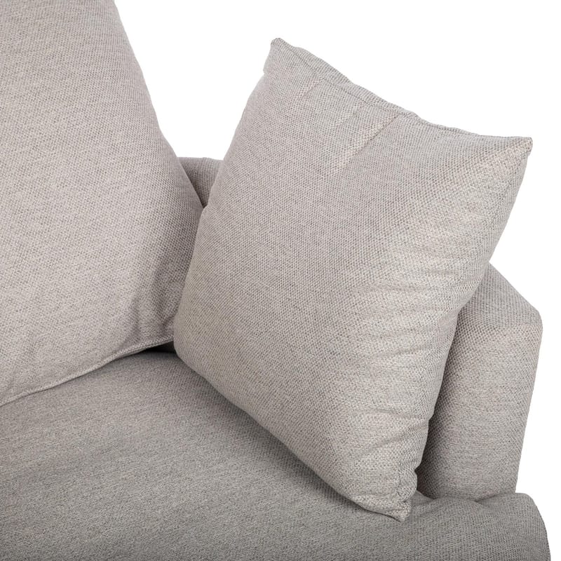 Lænestol HOME4YOU Fluffy drejestol 110x105x65/86 cm lysegrå - Lysegrå - Havemøbler - Havestole - Udendørs lænestol