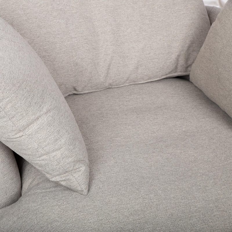 Lænestol HOME4YOU Fluffy drejestol 110x105x65/86 cm lysegrå - Lysegrå - Havemøbler - Havestole - Udendørs lænestol