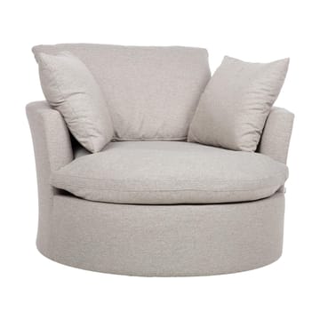 Lænestol HOME4YOU Fluffy drejestol 110x105x65/86 cm lysegrå - Lysegrå - Havemøbler - Havestole - Udendørs lænestol