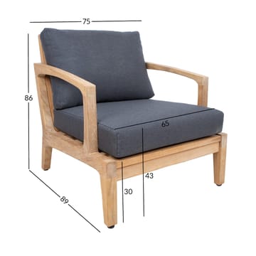 Lænestol HOME4YOU Maldive teak - brun - Havemøbler - Havestole - Udendørs lænestol