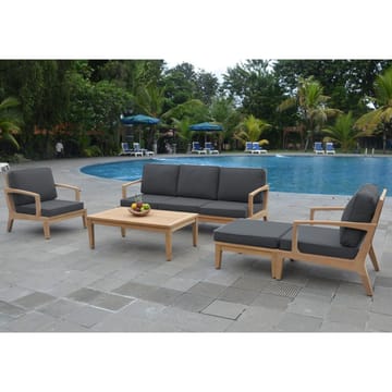 Lænestol HOME4YOU Maldive teak - brun - Havemøbler - Havestole - Udendørs lænestol