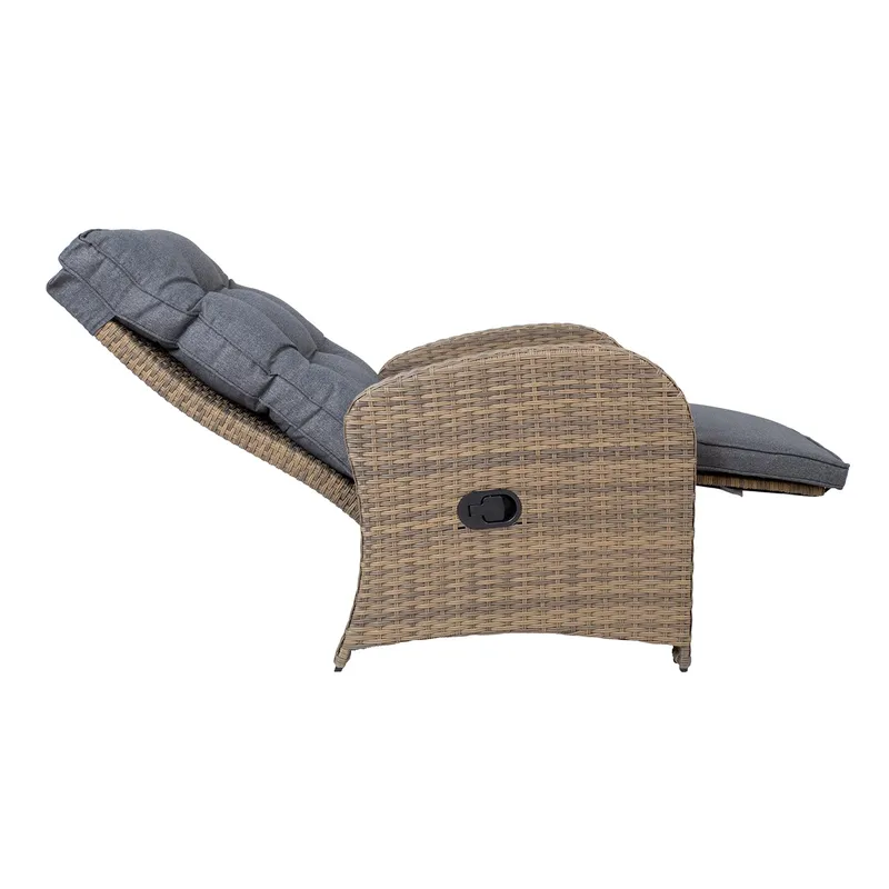 Lænestol HOME4YOU Moor 150x40xh74 cm, melamin med egetræsbark - brun - Havemøbler - Havestole - Positionsstole