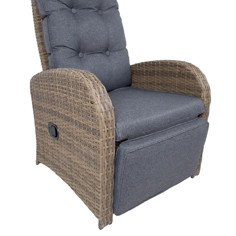 Lænestol HOME4YOU Moor 150x40xh74 cm, melamin med egetræsbark - brun - Havemøbler - Havestole - Positionsstole