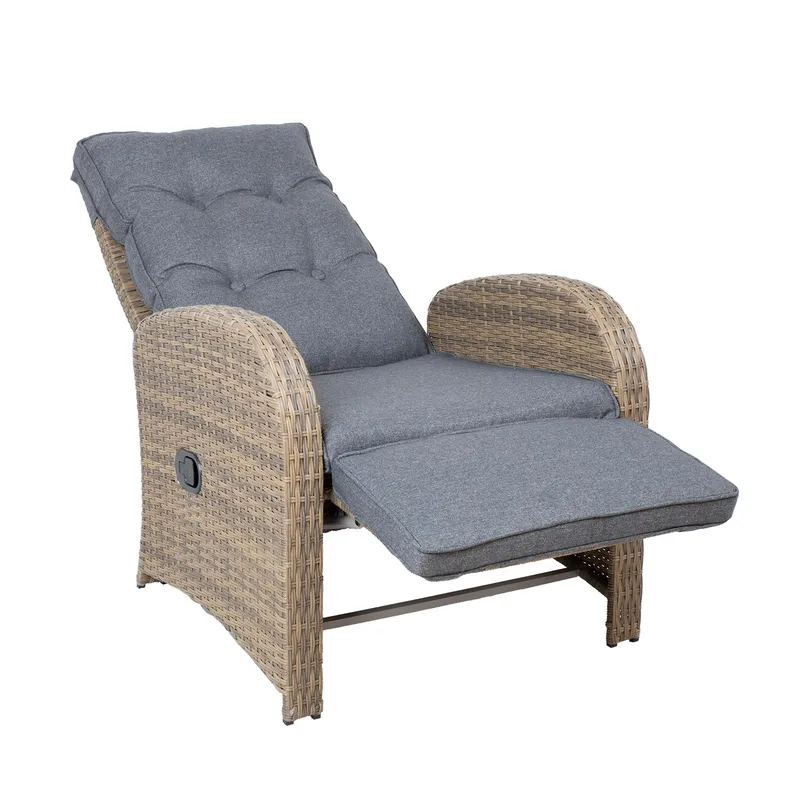 Lænestol HOME4YOU Moor 150x40xh74 cm, melamin med egetræsbark - brun - Havemøbler - Havestole - Positionsstole