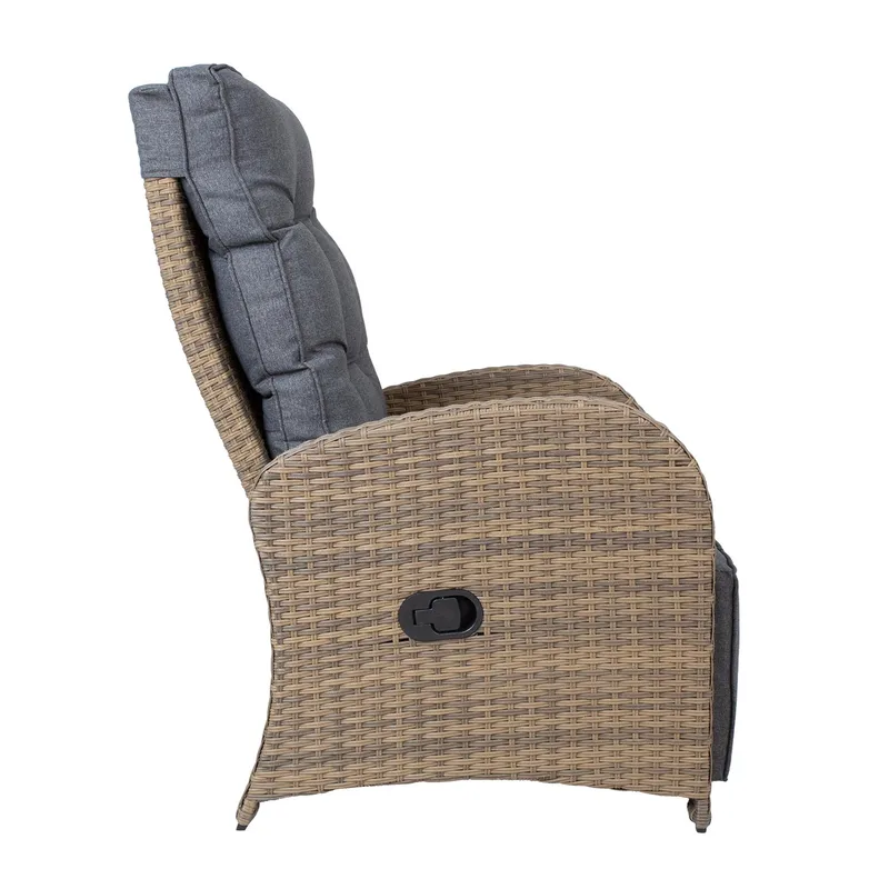 Lænestol HOME4YOU Moor 150x40xh74 cm, melamin med egetræsbark - brun - Havemøbler - Havestole - Positionsstole