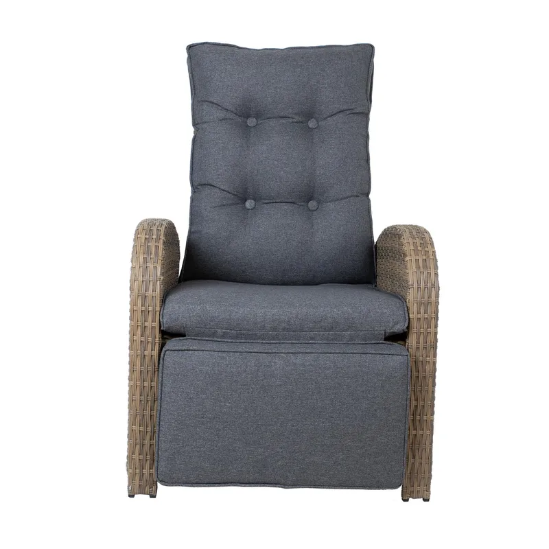 Lænestol HOME4YOU Moor 150x40xh74 cm, melamin med egetræsbark - brun - Havemøbler - Havestole - Positionsstole