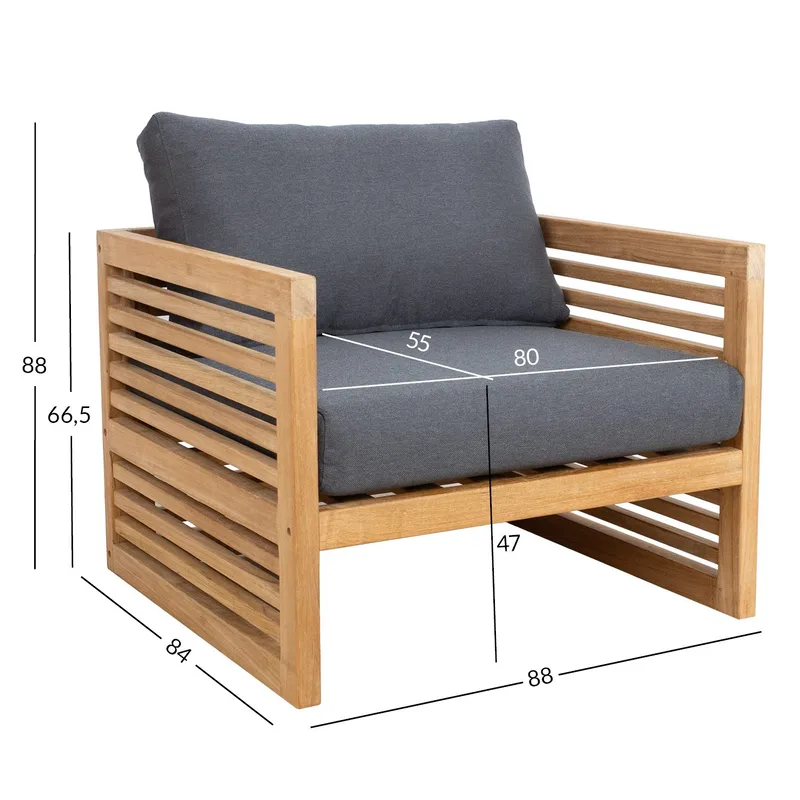 Lænestol HOME4YOU Serenity - brun - Havemøbler - Havestole - Udendørs lænestol