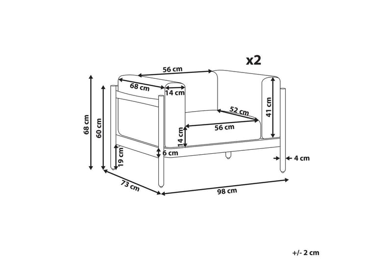 Lænestol sæt á 2 Ferretti - Havemøbler - Havestole - Udendørs lænestol