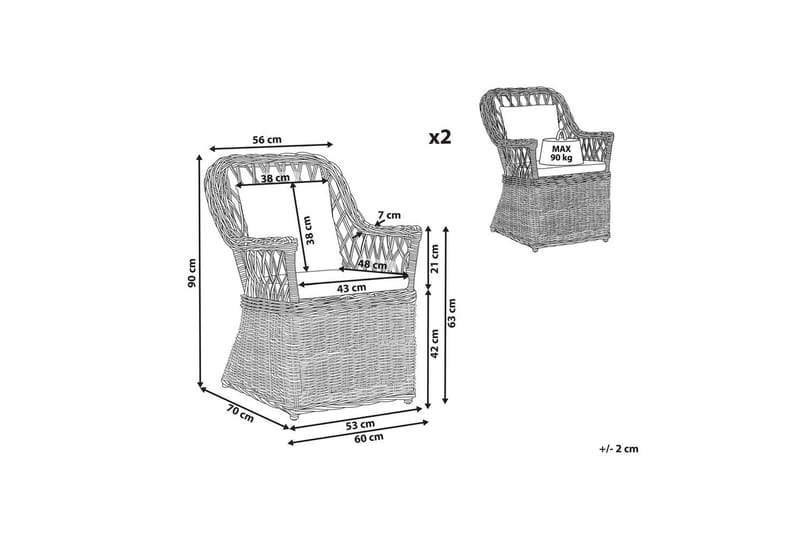 Lænestol sæt med 2 Maros - Havemøbler - Havestole - Udendørs lænestol