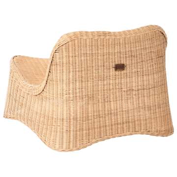 Lænestol udendørs med fodskammel Aigani rattan - Natur/Beige - Havemøbler - Havestole - Udendørs lænestol