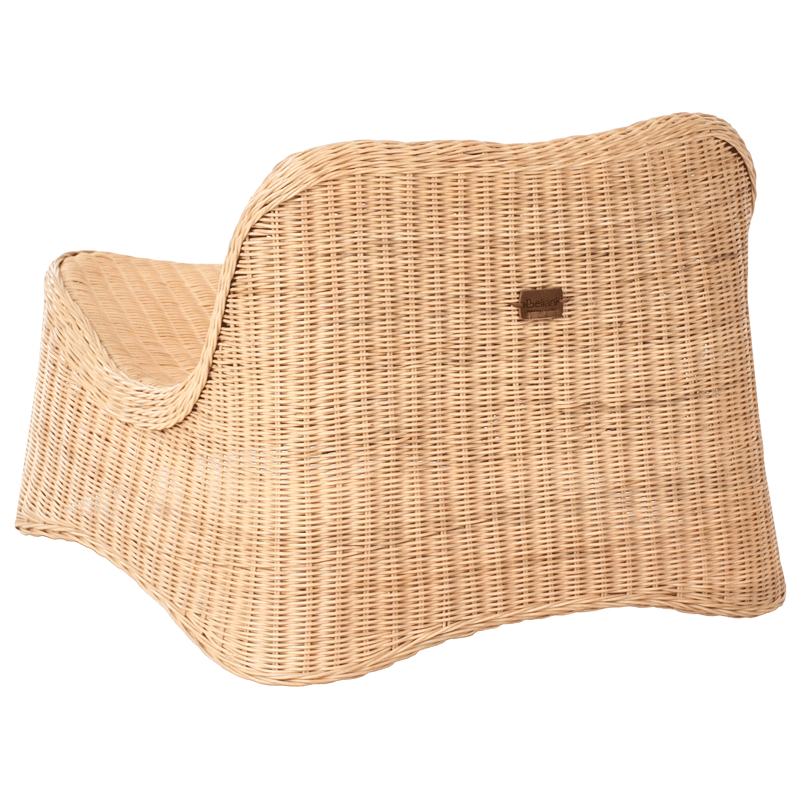 Lænestol udendørs med fodskammel Aigani rattan - Natur/Beige - Havemøbler - Havestole - Udendørs lænestol