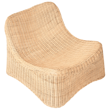 Lænestol udendørs med fodskammel Aigani rattan - Natur/Beige - Havemøbler - Havestole - Udendørs lænestol