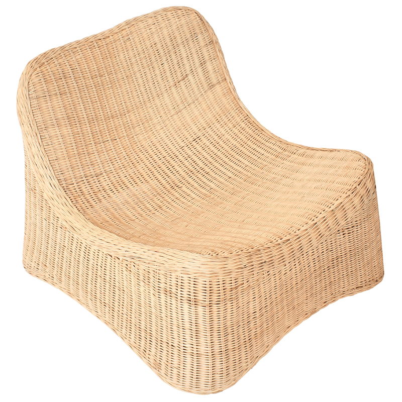 Lænestol udendørs med fodskammel Aigani rattan - Natur/Beige - Havemøbler - Havestole - Udendørs lænestol