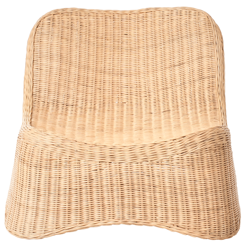 Lænestol udendørs med fodskammel Aigani rattan - Natur/Beige - Havemøbler - Havestole - Udendørs lænestol