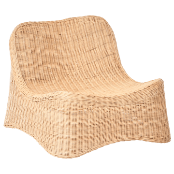 Lænestol udendørs med fodskammel Aigani rattan - Natur/Beige - Havemøbler - Havestole - Udendørs lænestol