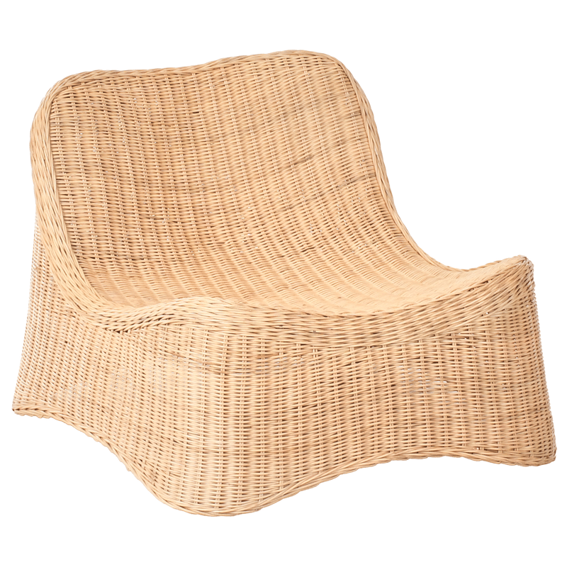 Lænestol udendørs med fodskammel Aigani rattan - Natur/Beige - Havemøbler - Havestole - Udendørs lænestol