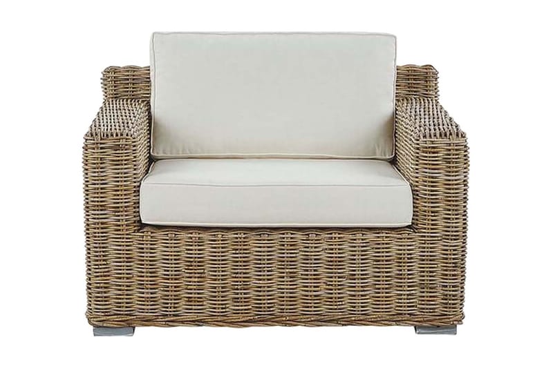 Apriliana Lænestol 2stk - Polyrattan/Lysebrun - Havemøbler - Havestole - Udendørs lænestol