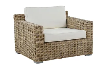 Apriliana Lænestol 2stk - Polyrattan/Lysebrun - Havemøbler - Havestole - Udendørs lænestol