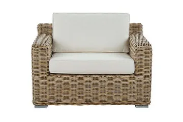 Apriliana Lænestol - Polyrattan/Lysebrun - Havemøbler - Havestole - Udendørs lænestol