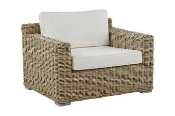 Apriliana Lænestol - Polyrattan/Lysebrun - Havemøbler - Havestole - Udendørs lænestol