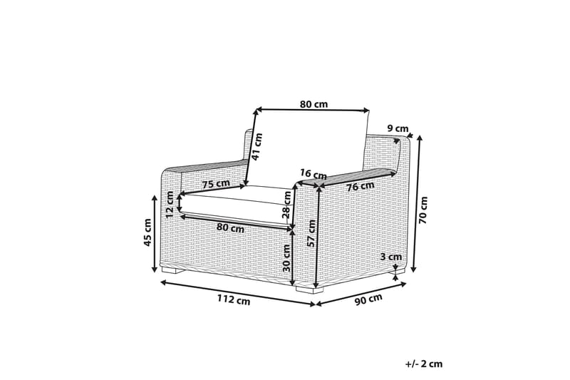 Apriliana Lænestol - Polyrattan/Lysebrun - Havemøbler - Havestole - Udendørs lænestol