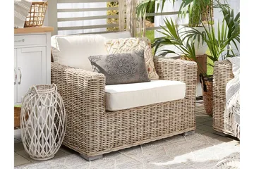 Apriliana Lænestol - Polyrattan/Lysebrun - Havemøbler - Havestole - Udendørs lænestol
