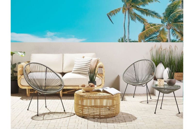 Cayaco Stol 2stk - Polyrattan/Mørkegrå - Havemøbler - Havestole - Udendørs lænestol